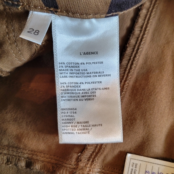 L'agence Leopard Print Skinny Pants Size 28 - Picture 13 of 13